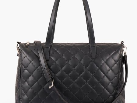 Envy Hold - Black quilted carryall tote bag For Cheap