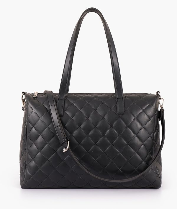 Envy Hold - Black quilted carryall tote bag For Cheap