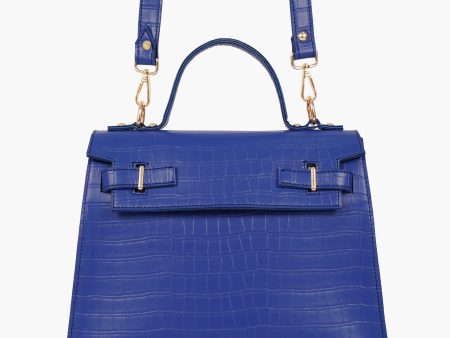 Envy Hold - Blue top-handle crocodile mini bag Online now