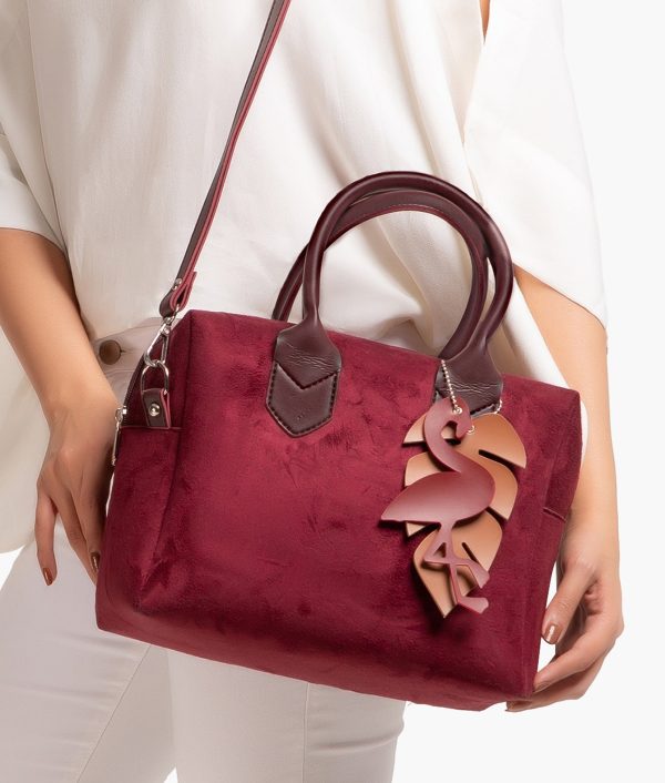 Envy Hold - Burgundy suede mini bowling bag Supply