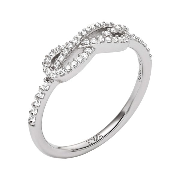 Emporio Armani Silver Tone Ring EG3599040 on Sale