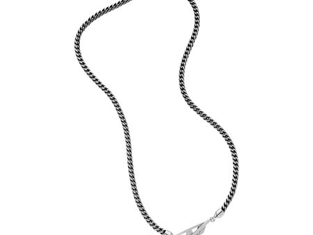 Diesel D Logo Silver Tone Necklace DX1552040 Sale