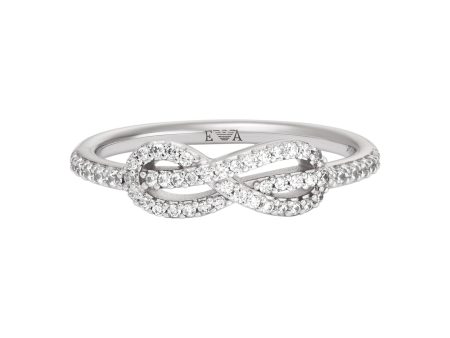 Emporio Armani Silver Tone Ring EG3599040 on Sale