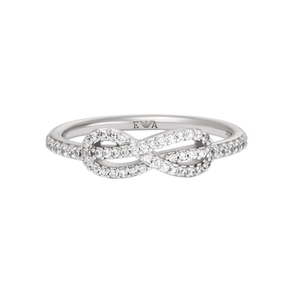 Emporio Armani Silver Tone Ring EG3599040 on Sale