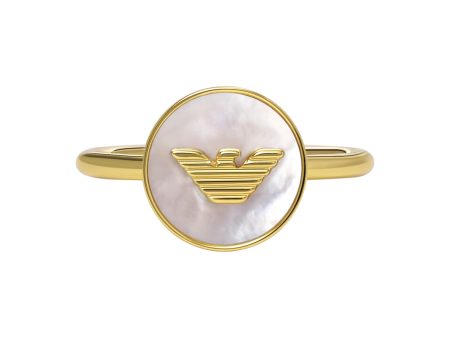 Emporio Armani Gold Tone Ring EGS3142710 Online now