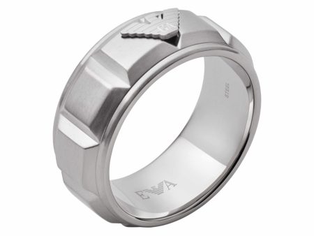 Emporio Armani Silver-Tone Ring EGS2908040 For Discount