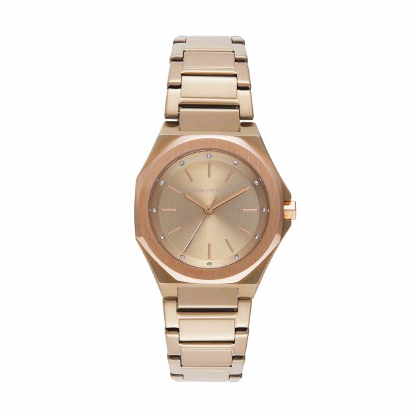 Armani Exchange Gold Tone Analogue Watch AX4616 Online Hot Sale