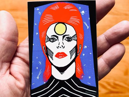 STARMAN ~ David Bowie   Ziggy Stardust - glossy sticker 4  x 2.75  on Sale