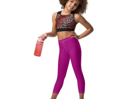 Bold and Bright: Solid Color Leggings for Active Girls - Fresh Eggplant Sale