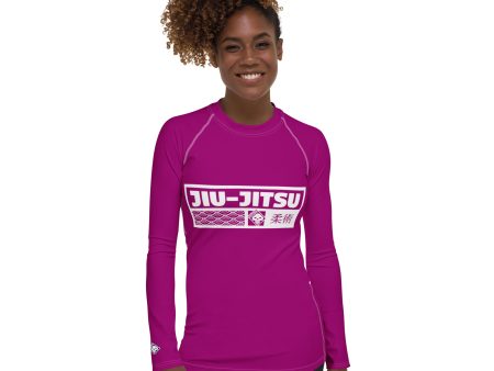 Womens Long Sleeve BJJ Rash Guard - Jiu-Jitsu 014 - Fresh Eggplant For Discount