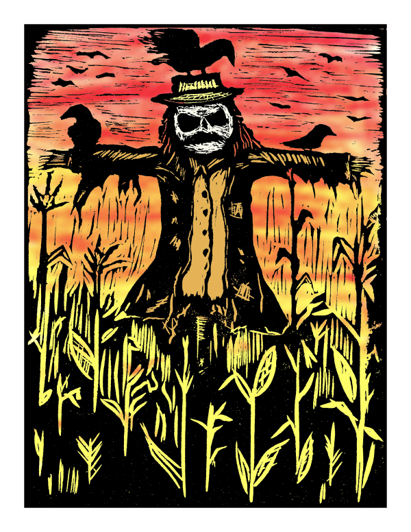 Scarecrow   Halloween (8.5 x 11 ) color print Online now