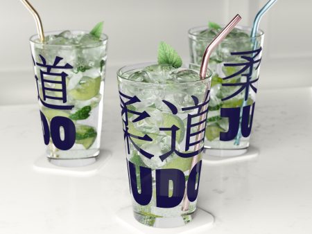 Martial Elegance: Judo Juggernaut Collectible Pint Glass for Enthusiasts, 16oz on Sale