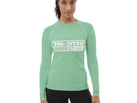 Womens Long Sleeve BJJ Rash Guard - Jiu-Jitsu 010 - Vista Blue Online now