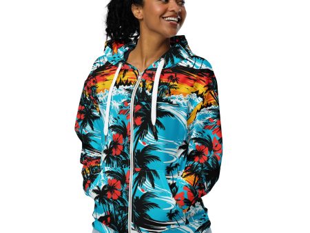 Womens Zip Hoodie - Sunset Waves 001 Discount