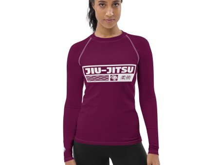 Womens Long Sleeve BJJ Rash Guard - Jiu-Jitsu 013 - Tyrian Purple Online now