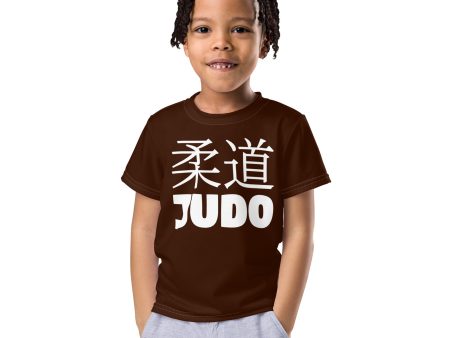 Beach Adventure: Boy s Short Sleeve Classic Judo Rash Guard - Chocolate on Sale