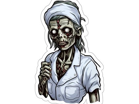 Zombie Nurse Vibes: Spooky Halloween Stickers for Horror Lovers Fashion