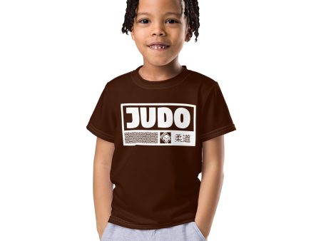 Beach Fun: Boy s Short Sleeve Judo Rash Guard - Chocolate Discount