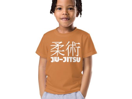 Active Lifestyle Wear: Boy s Short Sleeve Classic Jiu-Jitsu Rash Guard - Raw Sienna For Cheap