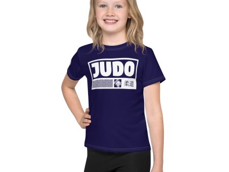 Active Wear Essential: Girl s Short Sleeve Judo Rash Guard - Midnight Blue Cheap