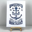 Anchored at Home in Rhode Island (blue ink) For Discount