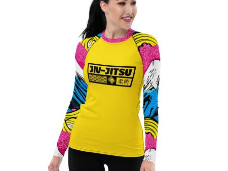 Womens Long Sleeve BJJ Rash Guard - Jiu-Jitsu 018 - Mt Fuji - 001 For Cheap