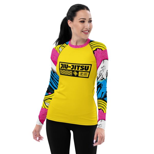 Womens Long Sleeve BJJ Rash Guard - Jiu-Jitsu 018 - Mt Fuji - 001 For Cheap