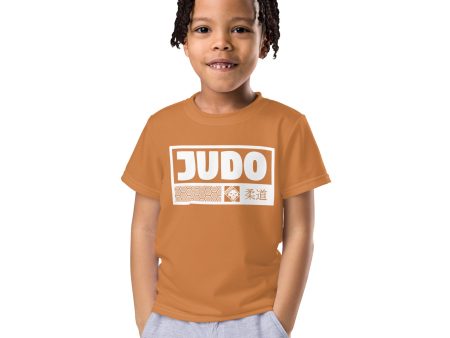 Active Lifestyle Attire: Boy s Short Sleeve Judo Rash Guard - Raw Sienna Hot on Sale