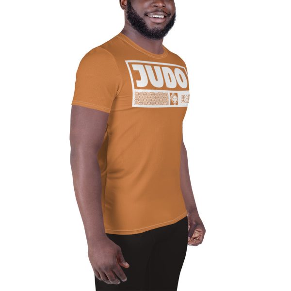 Short Sleeve Judo Rash Guard - Men s High-Performance Wear - Raw Sienna Online