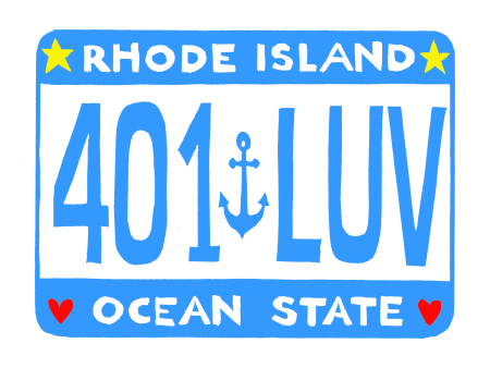 401 LUV   Rhode Island Ocean State License Plate (8.5 x 11 ) color print Online Sale