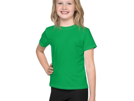 Beach-Ready Gear: Girls Short Sleeve Solid Color Rash Guard - Jade Cheap