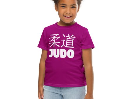 Fashionable Performance: Girl s Short Sleeve Classic Judo Rash Guard - Fresh Eggplant For Cheap