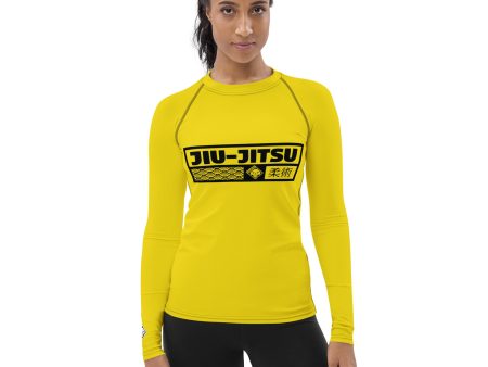 Womens Long Sleeve BJJ Rash Guard - Jiu-Jitsu 017 - Golden Sun Online Sale