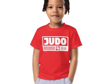 Boy s Short Sleeve Judo Rash Guard: Active Style - Scarlet Sale