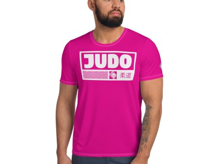 Men s Judo Training Rash Guard - Short Sleeve Performance Wear - Hollywood Cerise Online Hot Sale