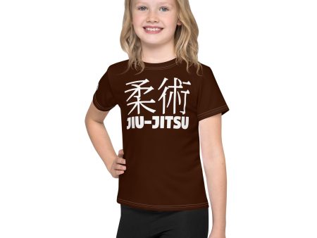 Beach Adventure: Girl s Short Sleeve Classic Jiu-Jitsu Rash Guard - Chocolate Online Hot Sale