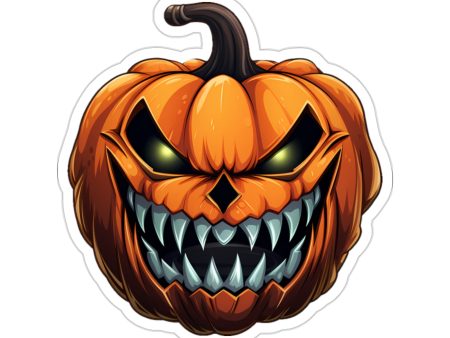 Spooky and Striking: Scary Halloween Jack O Lantern Pumpkin Stickers For Sale