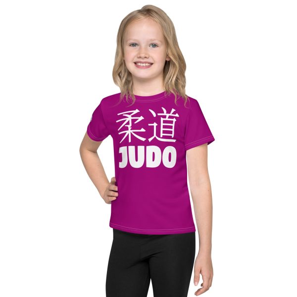 Fashionable Performance: Girl s Short Sleeve Classic Judo Rash Guard - Fresh Eggplant For Cheap