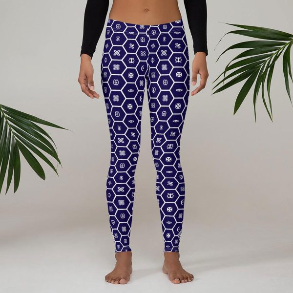 Women s African Print Adinkra Yoga Pants Workout Leggings For Jiu Jitsu 001 Discount