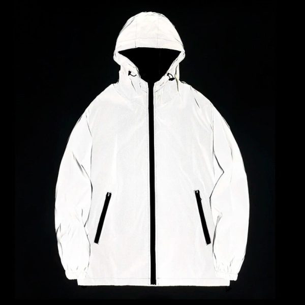 Harajuku Night Runner: Reflective Hooded Windbreaker Sale