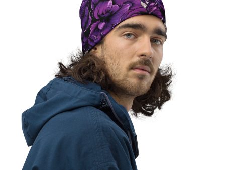 Men s Mile After Mile - Purple Flowers 001 Beanie on Sale