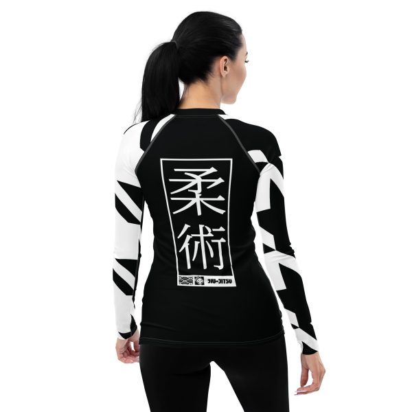 Womens Long Sleeve BJJ Rash Guard - Jiu-Jitsu 022 - Houndstooth 002 Noir Supply