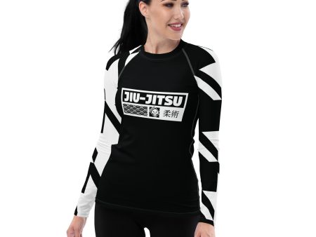 Womens Long Sleeve BJJ Rash Guard - Jiu-Jitsu 022 - Houndstooth 002 Noir Supply