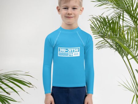 Kid s Boys Long Sleeve BJJ Rash Guard Jiu-Jitsu 005 - Cyan Online Hot Sale