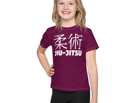 Adventure-Ready: Girl s Short Sleeve Classic Jiu-Jitsu Rash Guard - Tyrian Purple Fashion