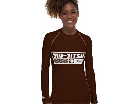 Womens Long Sleeve BJJ Rash Guard - Jiu-Jitsu 006 - Chocolate For Discount