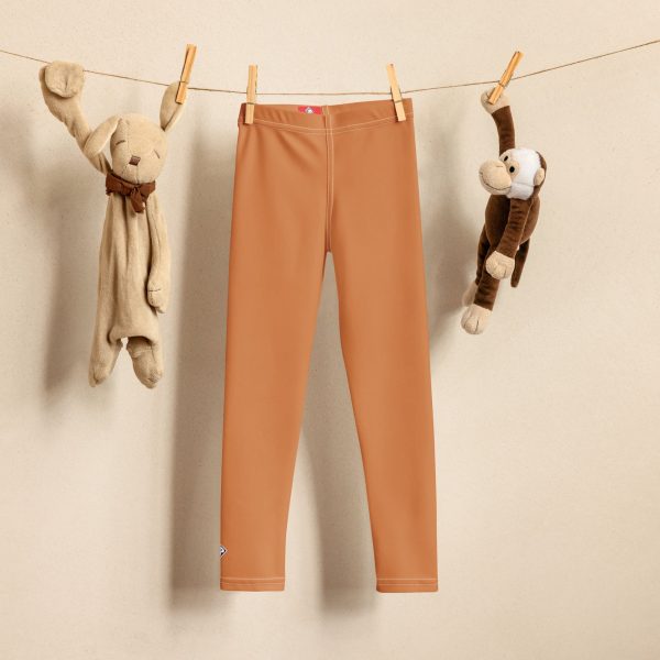 Active Adventures: Solid Color Leggings for Energetic Boys - Raw Sienna Online Hot Sale