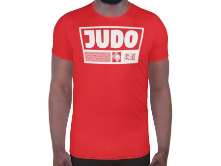 Men s Short Sleeve Judo Rash Guard - Premium Athletic Fit - Scarlet Online Sale