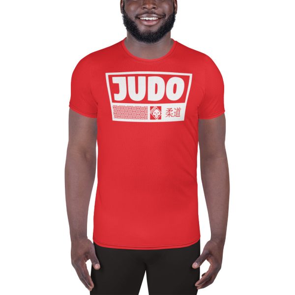 Men s Short Sleeve Judo Rash Guard - Premium Athletic Fit - Scarlet Online Sale