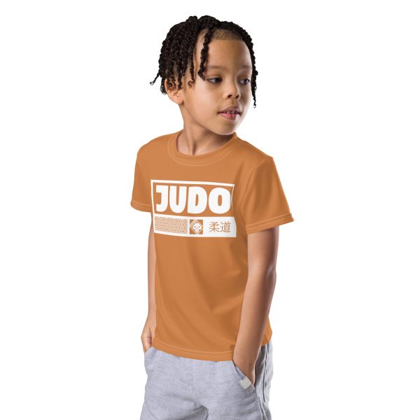 Active Lifestyle Attire: Boy s Short Sleeve Judo Rash Guard - Raw Sienna Hot on Sale